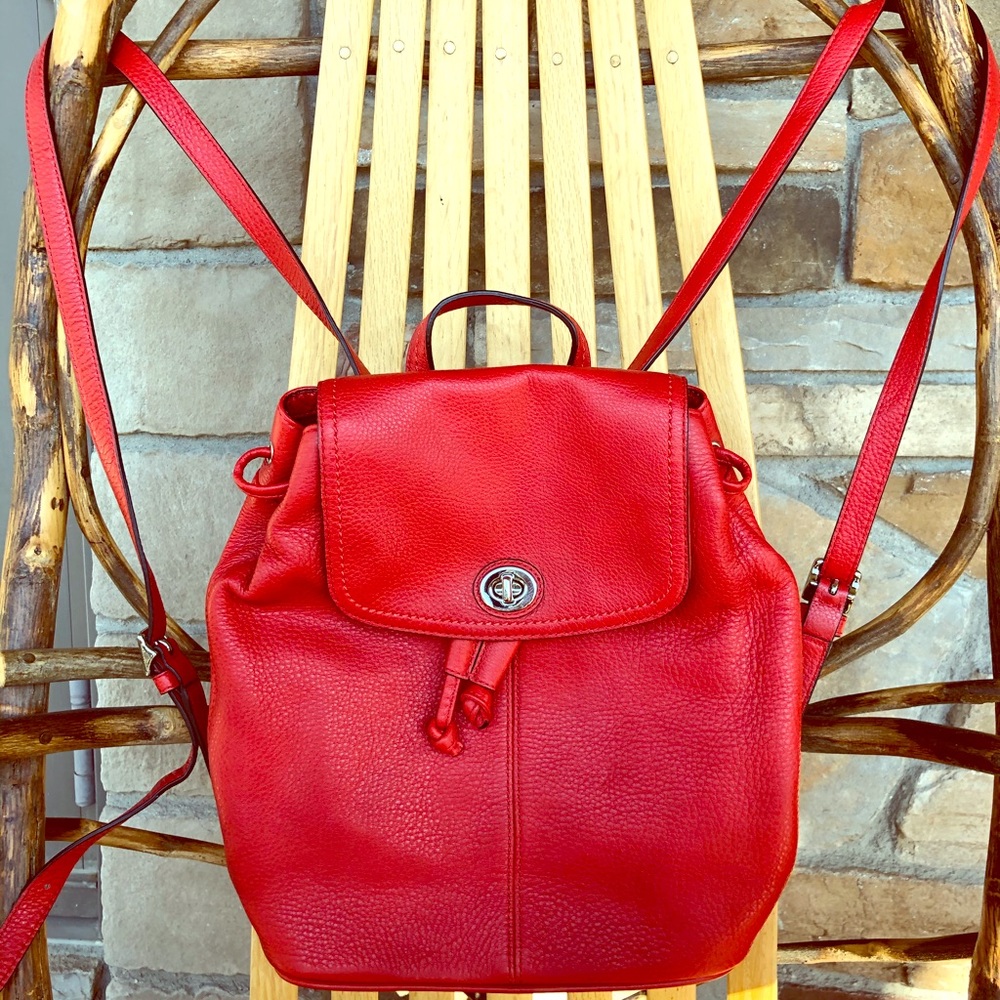 Coach Red Backpack